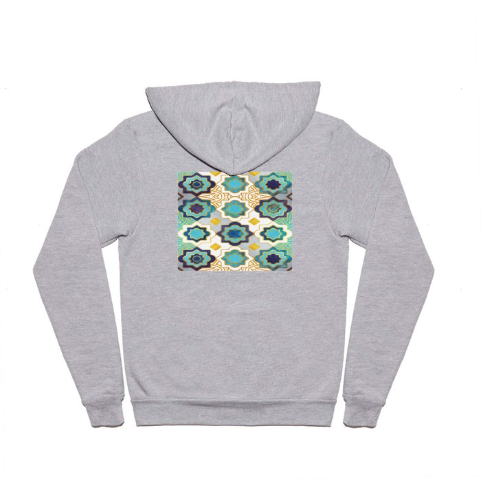 Marrakesh gold and blue geometry inspiration Hoody