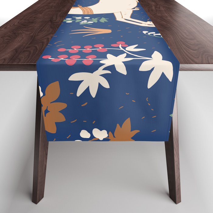 Magical Medieval Unicorn Forest Table Runner
