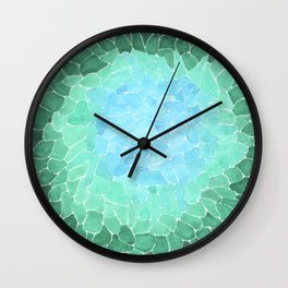 Abstract Sea Glass Wall Clock
