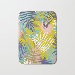 Vie De Palme Badematte | Tropical, Digital, Graphicdesign, Illustration, Nature, Blush, Green, Purple, Pink, Pastels 