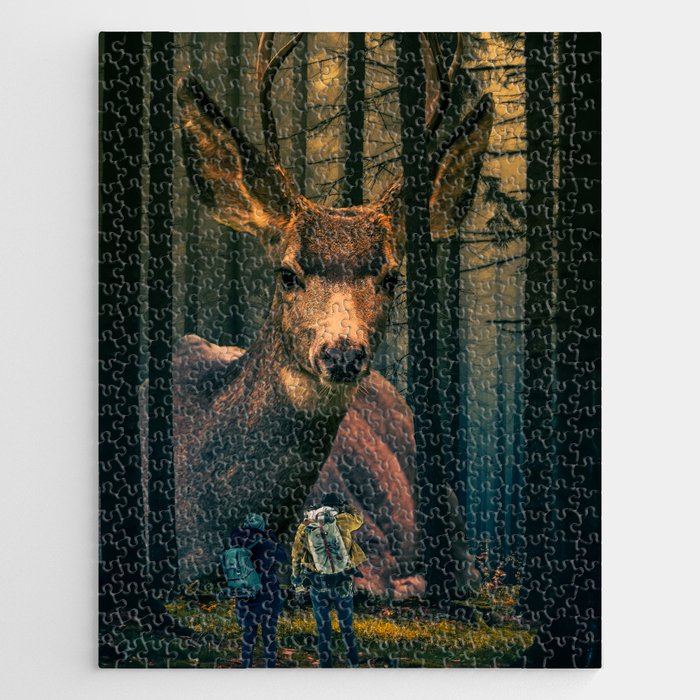 Meeting a Giant Deer Deep in the Forest Jigsaw Puzzle