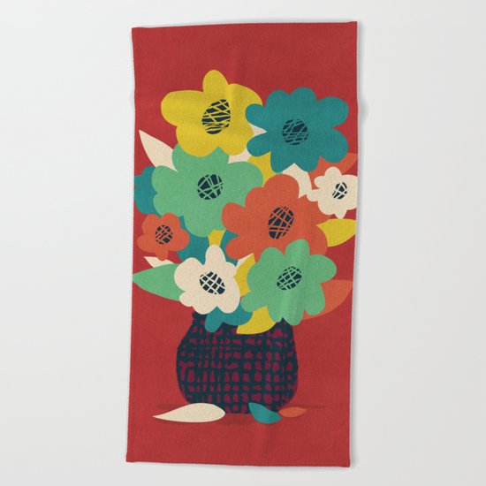 Paper Flowers Beach Towel