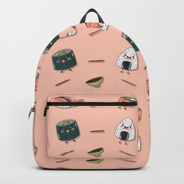 Cute sushi pattern Backpack | Japan, Kawaii, Happy, Japanesecuisine, Pattern, Nigiri, Graphicdesign, Salmonnigiri, Fun, Sashimi 