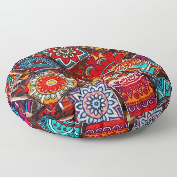 V1 Traditional Moroccan Colored Stones. Floor Pillow