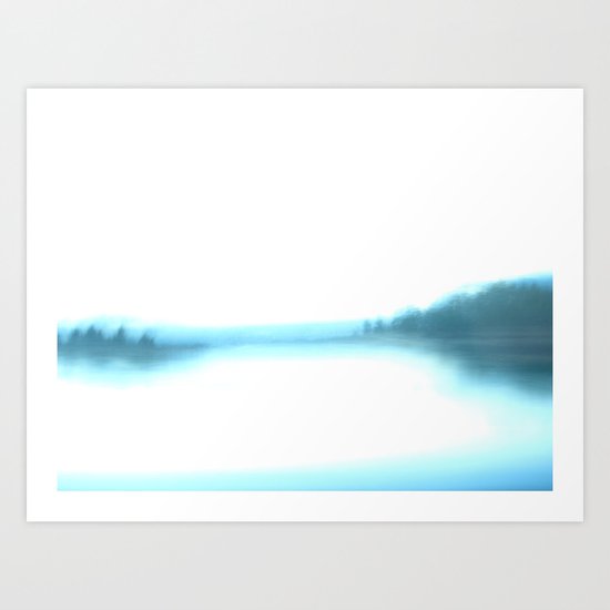 morning blurry lake in New Hampshire Art Print