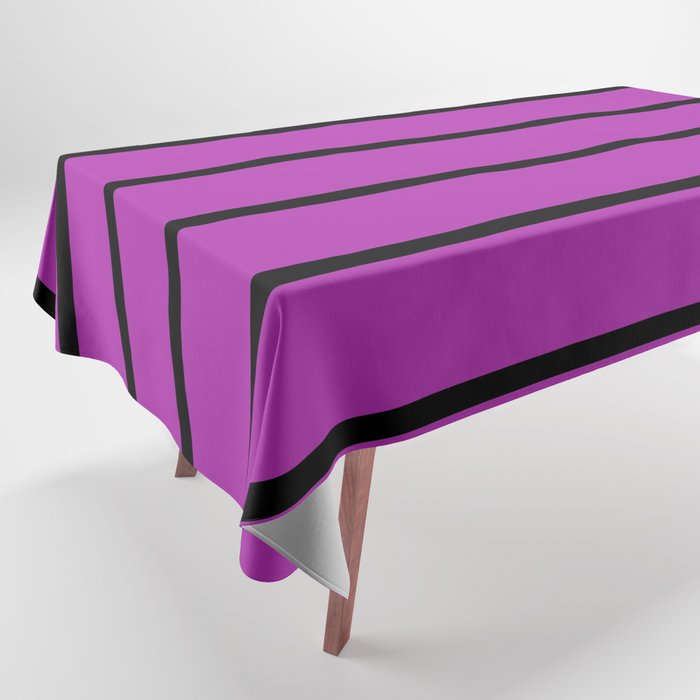 Horizontal Lines (Black & Purple Pattern) Tablecloth