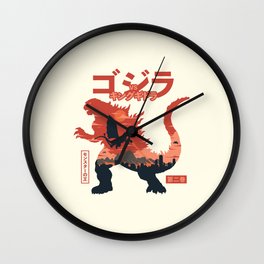 The King of Monsters vol.2 Wall Clock | Vintage, Classic, Retro, Tokyo, Godzilla, Kaiju, Digital, Comic, Monsters, Japan 