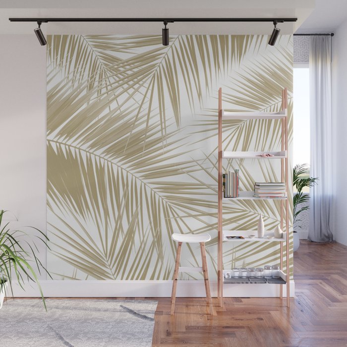 Palm Leaves - Gold Cali Vibes #6 #tropical #decor #art #society6 Wall Mural