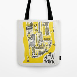 Manhattan New York Map Tote Bag