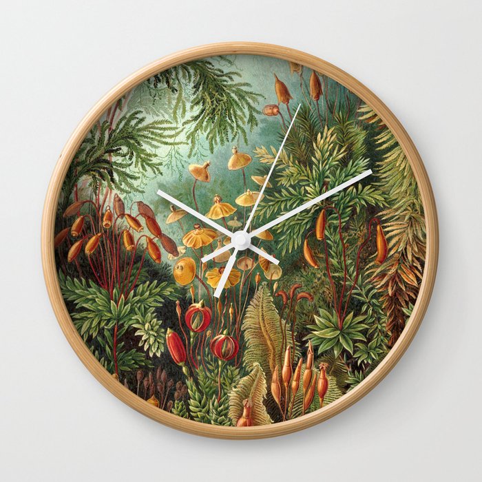 Vintage Plants Decorative Nature Wall Clock