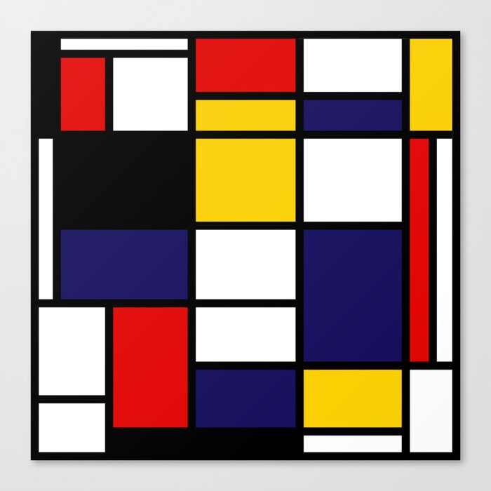 Mondrian De Stijl Modernist Inspired Abstract Art #2 Canvas Print by ...
