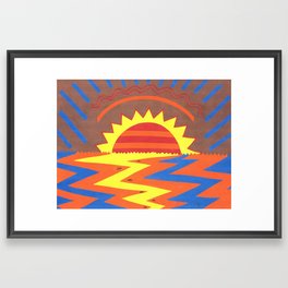 Sunset Ocean Patterns Framed Art Print