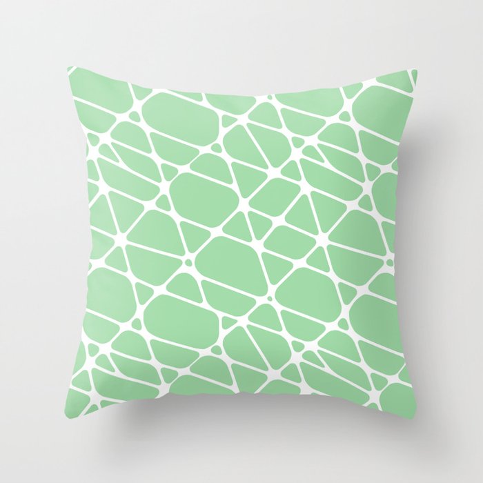 White Pastel Green Abstract Mosaic Pattern 2 Pairs To 2020 Color Of The Year Neo Mint 065 80 23 Throw Pillow By Pipafineart
