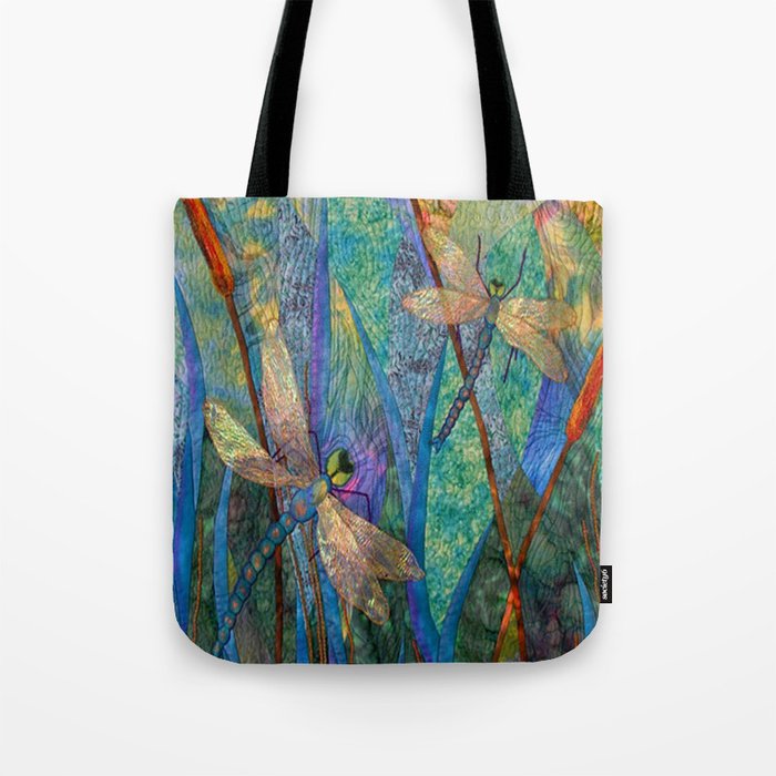 Colorful Dragonflies Tote Bag