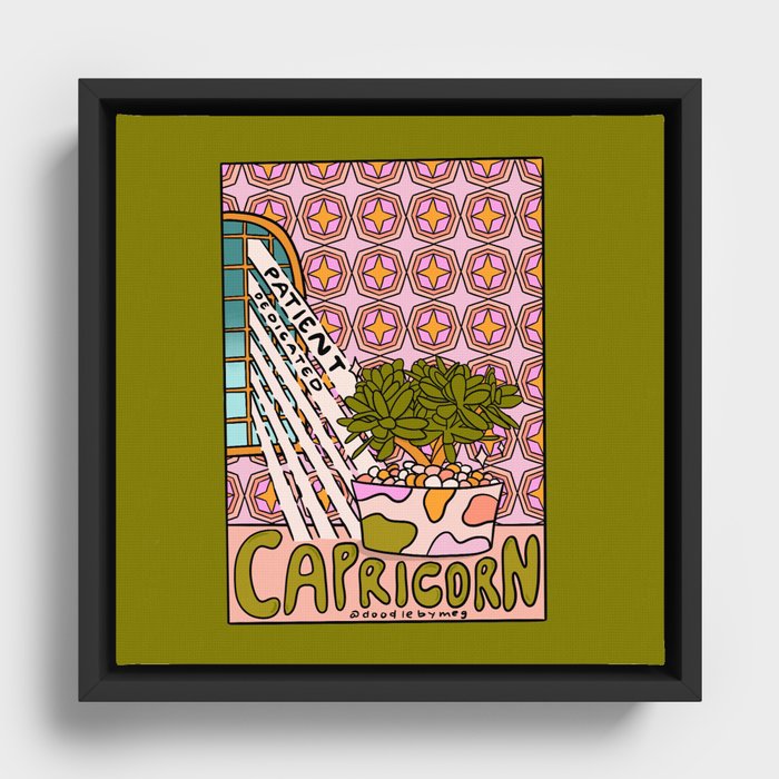 Capricorn Plant Framed Canvas