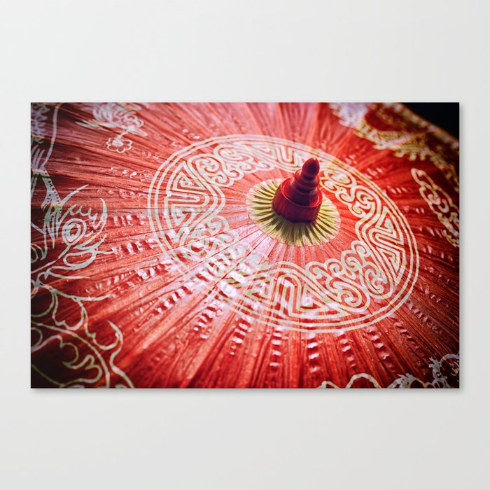 Red Silk Chinese umbrella Canvas Print