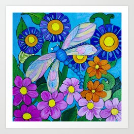 Springtime Series #1 Dragonfly coloured wings Art Print