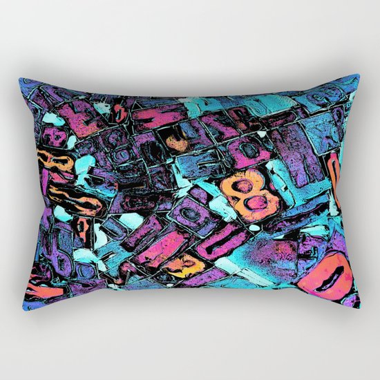 Pop Art Typeset Rectangular Pillow