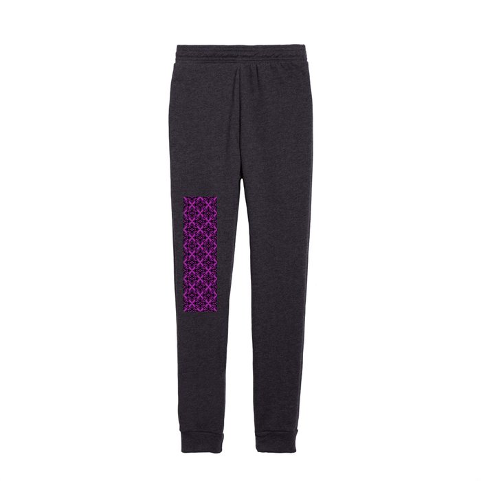 Damask (Black & Purple Pattern) Kids Joggers