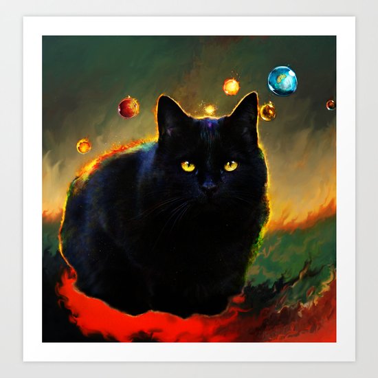 black cat Art Print
