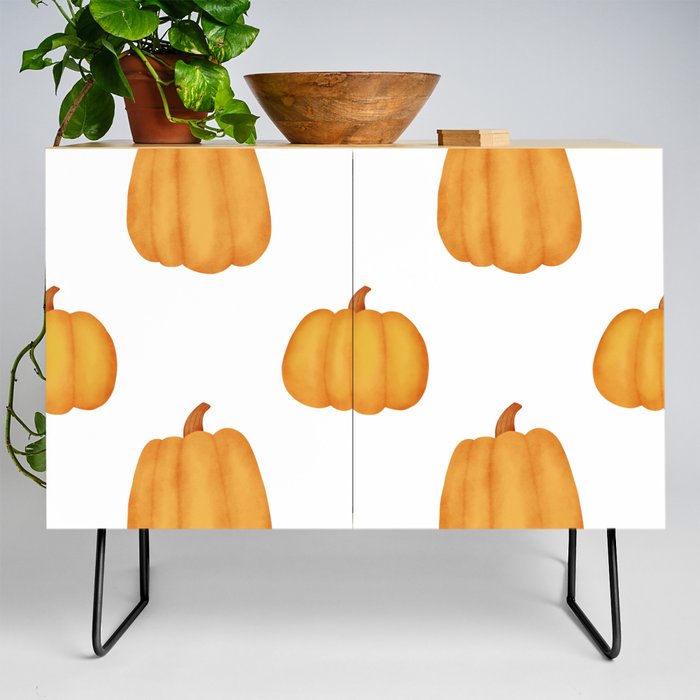 Watercolor Pumpkin Seamless Pattern Credenza