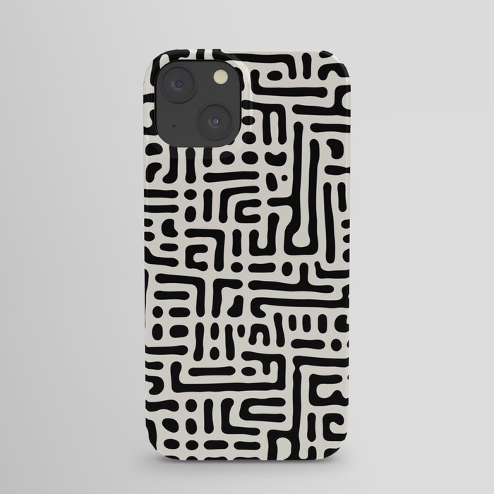 Organic Black White Maze iPhone Case