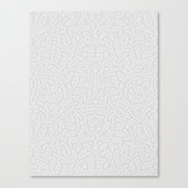 Pure Acorn- William Morris - Light Gray Seamless Pattern Adaption Canvas Print