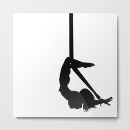 Human - Aerial Straps Metal Print | Versatile Assassins, Aerial, Silks, Gymnastics, Circus, Minimal, Dancer, Cirquedusoleil, Silhouette, Selkie Hom 