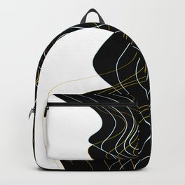 Waves Lines Black "Abstracts" Backpack