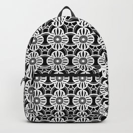 Black and white retro pattern Backpack