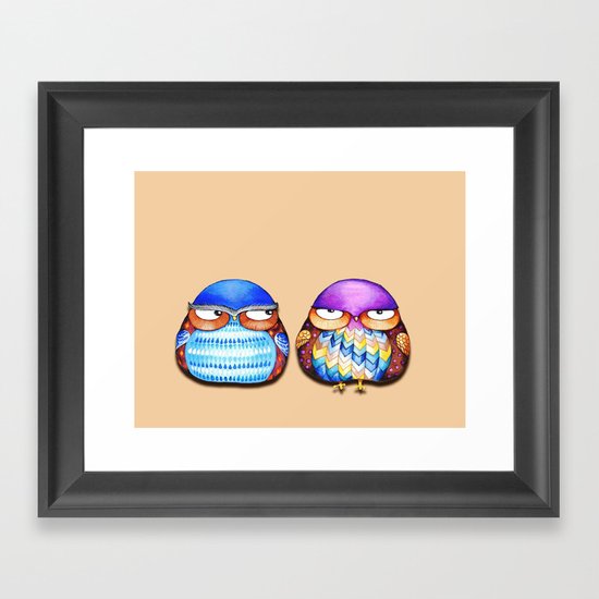 Grumpy Owls Framed Art Print