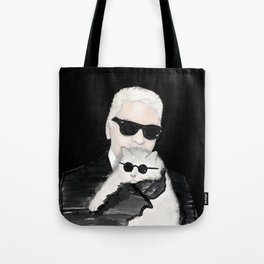 Karl Lagerfeld with his cat Choupette Tote Bag