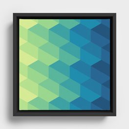 Hexagonal Shapes Pattern Framed Canvas