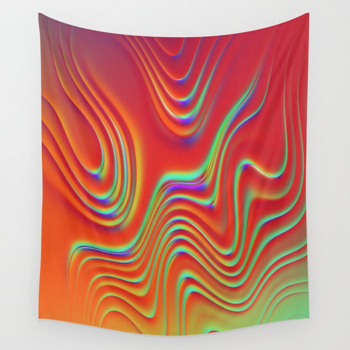 Holographic Abstract Waves - Arizona Wall Tapestry