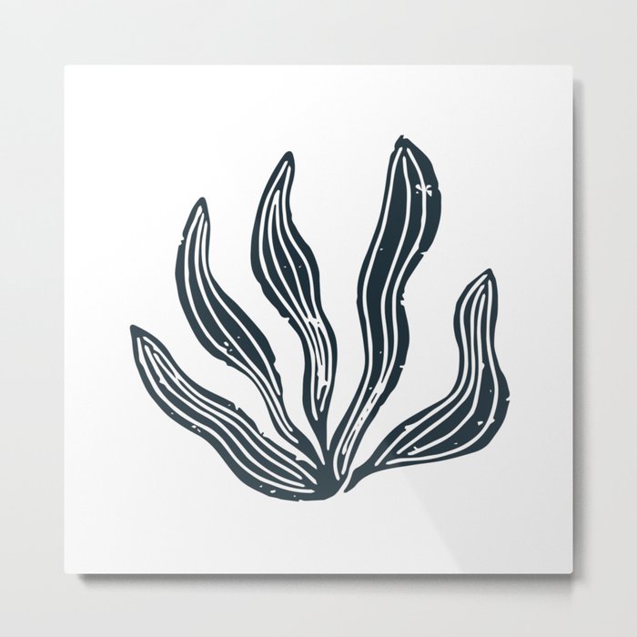 Sea Grass . Navy Metal Print