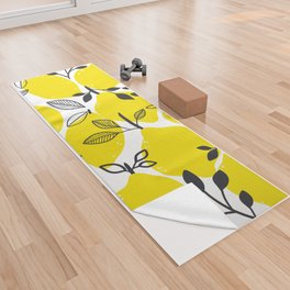 Lemon Pattern Illustration Yoga Towel