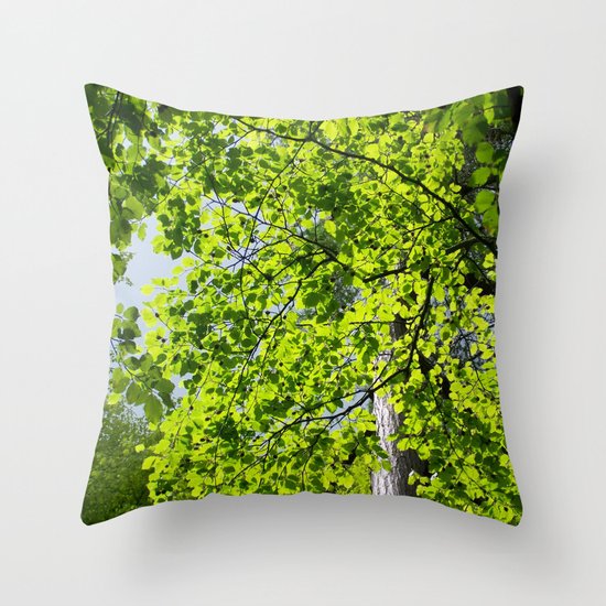 Spring Green Throw Pillow by Marina Scheinost Society6