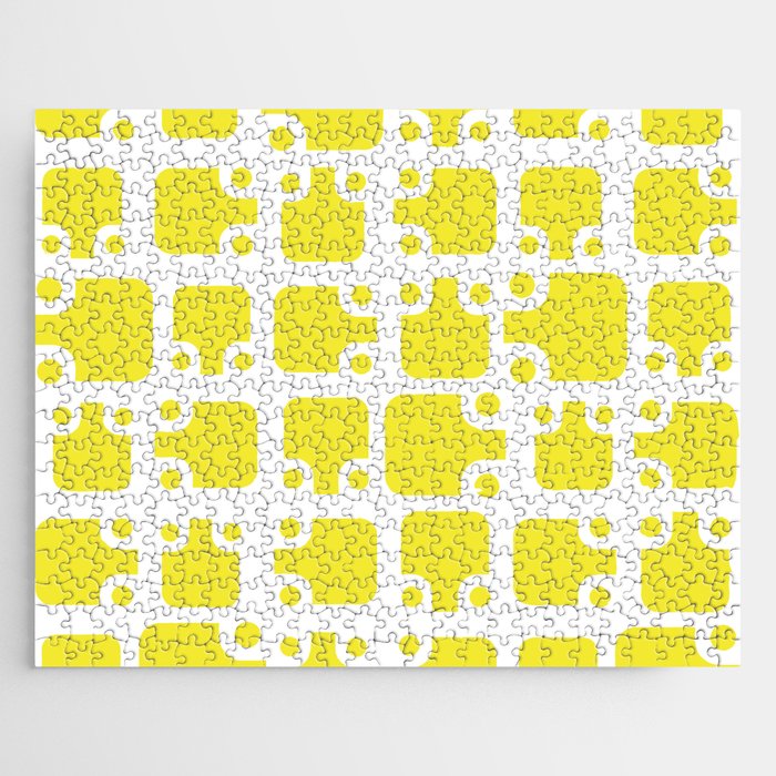 Mid Century Modern Abstract Pattern Slate Yellow 1 Jigsaw Puzzle