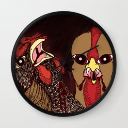 So the Rooster Fell In Love with the Hen Wall Clock