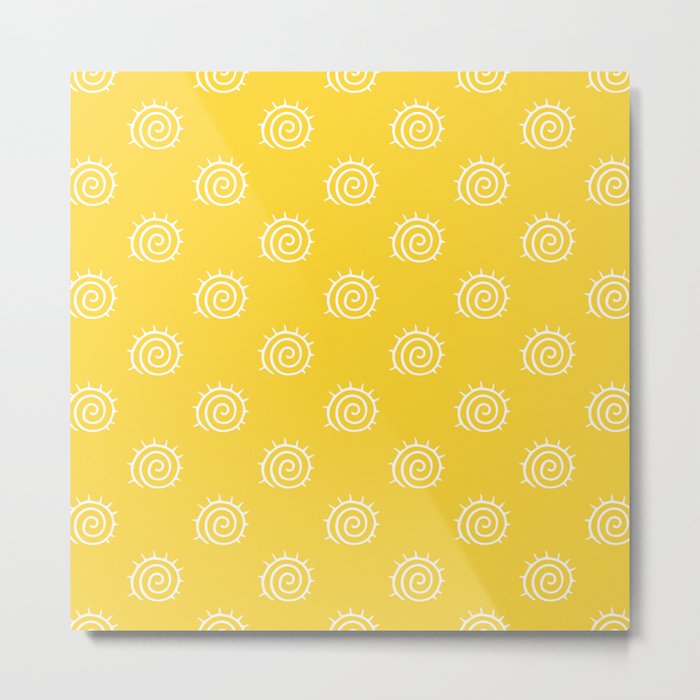 Yellow sun pattern Metal Print