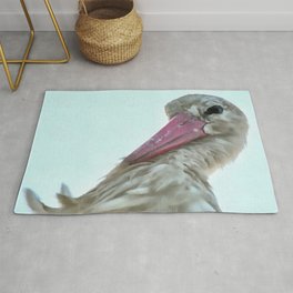 White Stork With Incredulous Expression Rug