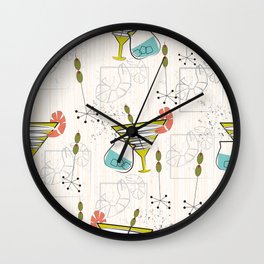 Mid Century Modern Cocktail Hour Wall Clock