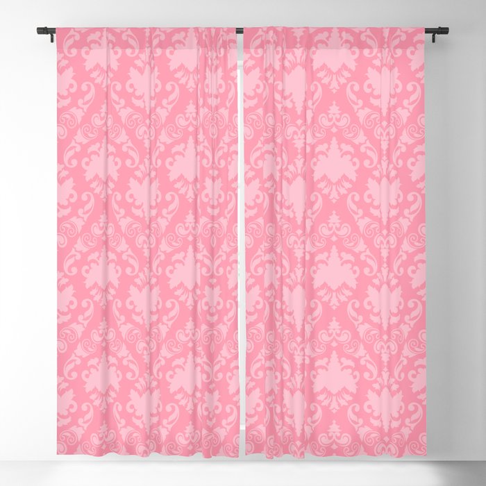 Light Pink Damask Blackout Curtain by Color Obsession Society6