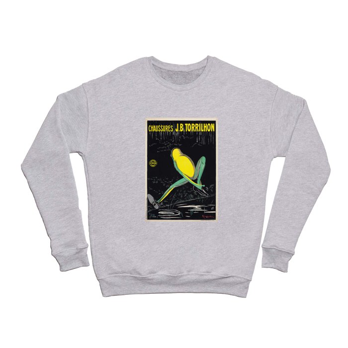 Chaussures J.B. Torrilhon Vintage Frog Advertisment Poster Fashion Décor Crewneck Sweatshirt