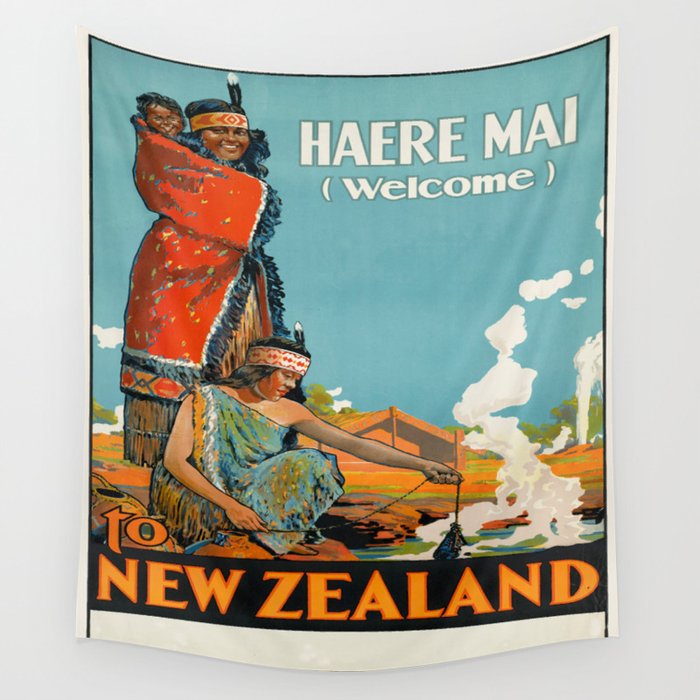 Vintage poster - New Zealand Wall Tapestry by Vintage Images  Society6