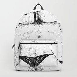 asc 813 - Le bel à-côté (The backflip) Backpack | Digital, Blackandwhite, Ink Pen, Drawing 