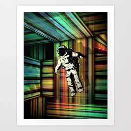 Astronaut Trapped in Time Dimension Art Print