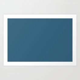 Dark Blue Gray Solid Color Pairs Pantone Bluesteel 18-4222 TCX Shades of Blue Hues Art Print