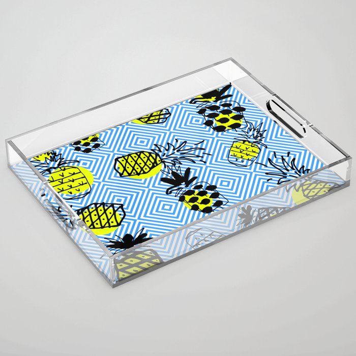 colorful pineapple party pattern Acrylic Tray