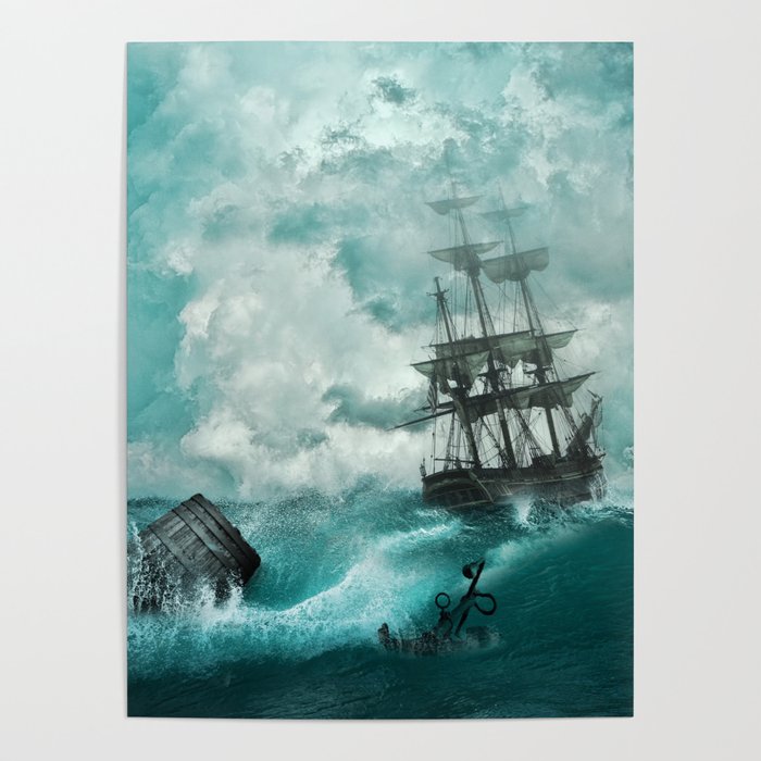 sailing ship wreck Poster